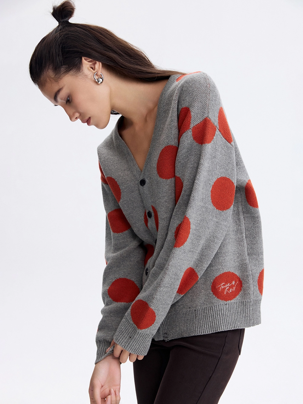 картинка кардиган в горох из хлопка от магазина truered.ru (ex-SOLO·U)