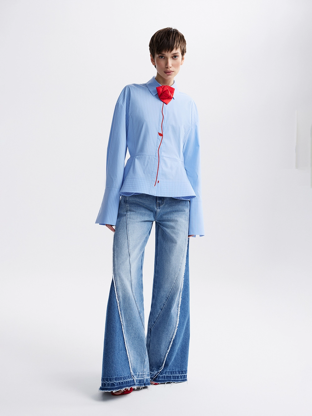 картинка рубашка с баской с розой-оригами  от магазина truered.ru (ex-SOLO·U)