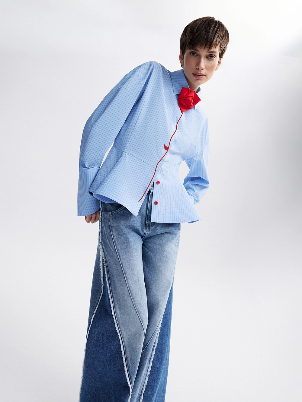 картинка рубашка с баской с розой-оригами  от магазина truered.ru (ex-SOLO·U)