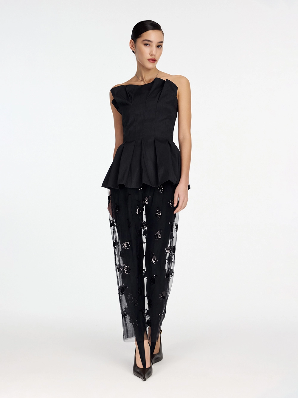 картинка топ корсетный с баской из тафты от магазина truered.ru (ex-SOLO·U)