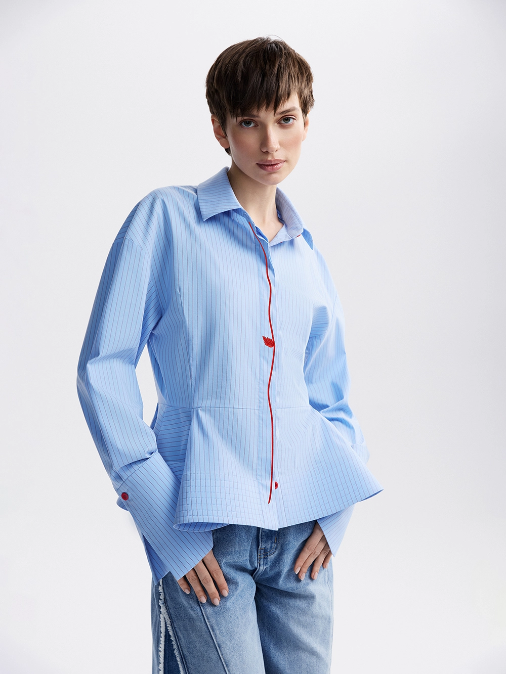 картинка рубашка с баской с розой-оригами  от магазина truered.ru (ex-SOLO·U)